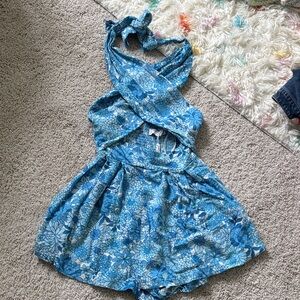 Floral Blue Romper